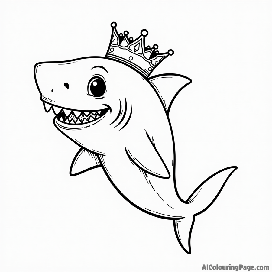 Shark wearing a crown