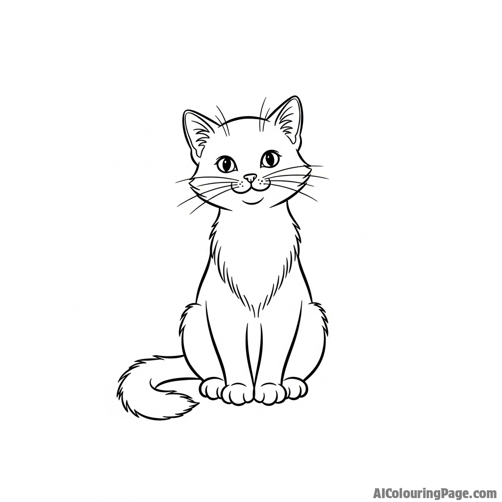 A cat rendered in the style of a vintage storybook illustration.