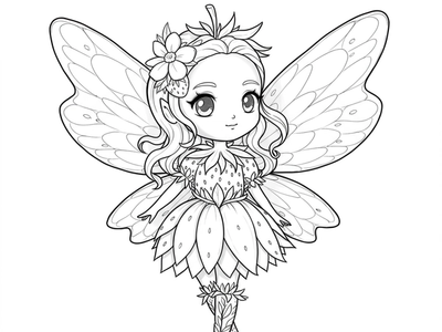Free Kawaii Strawberry Coloring Pages