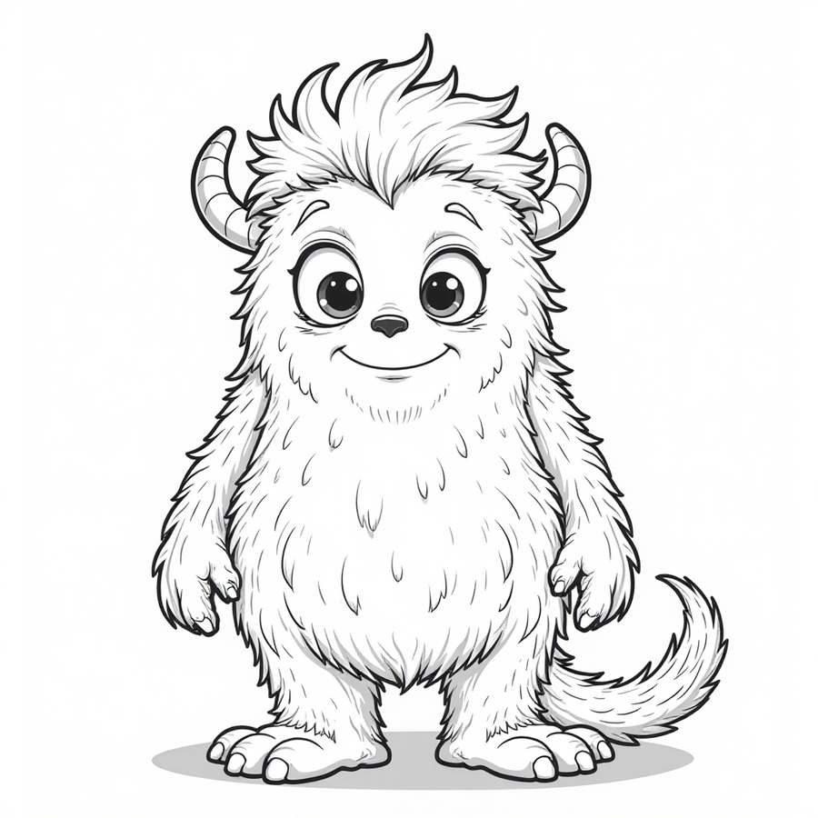 Monster with fluffy hair