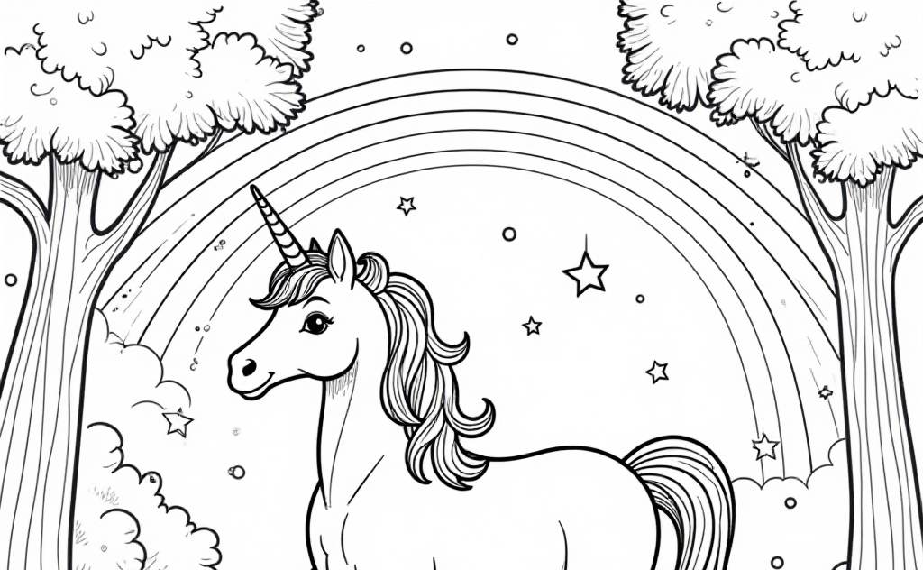 Free Unicorn Coloring Pages