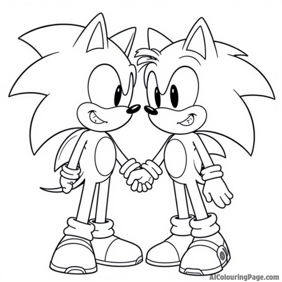 Sonic and Amy holding hands