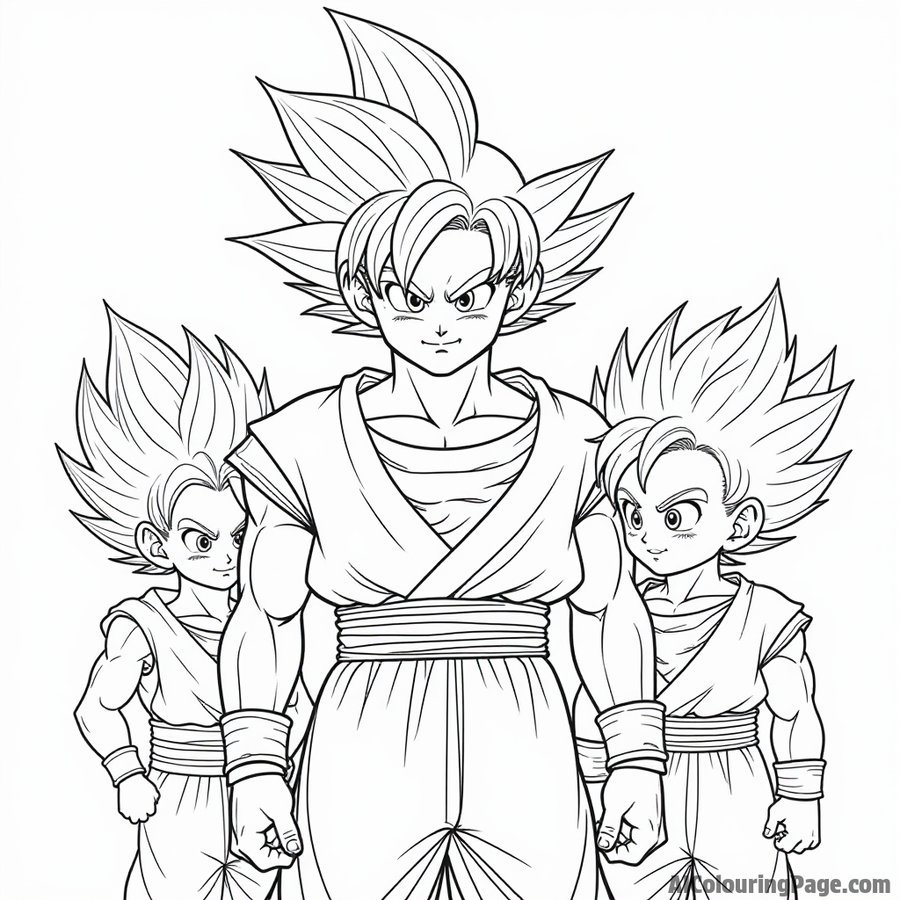 Goku with his Saiyan family