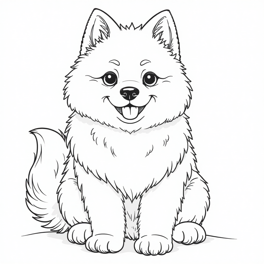 A fluffy Samoyed with a smile