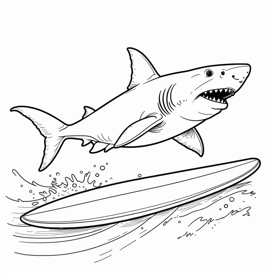 Shark on a surfboard