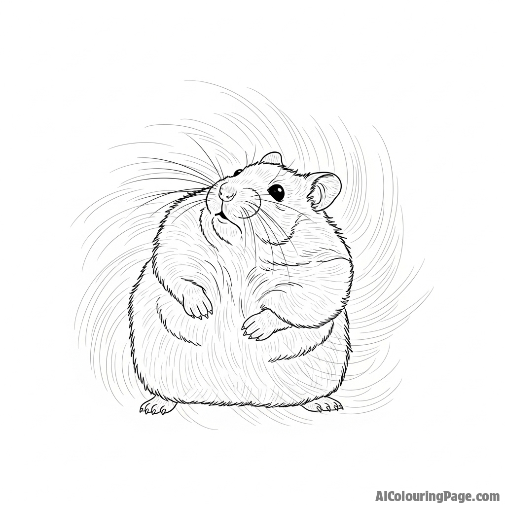 A high-speed photograph of a hamster shaking its fur energetically