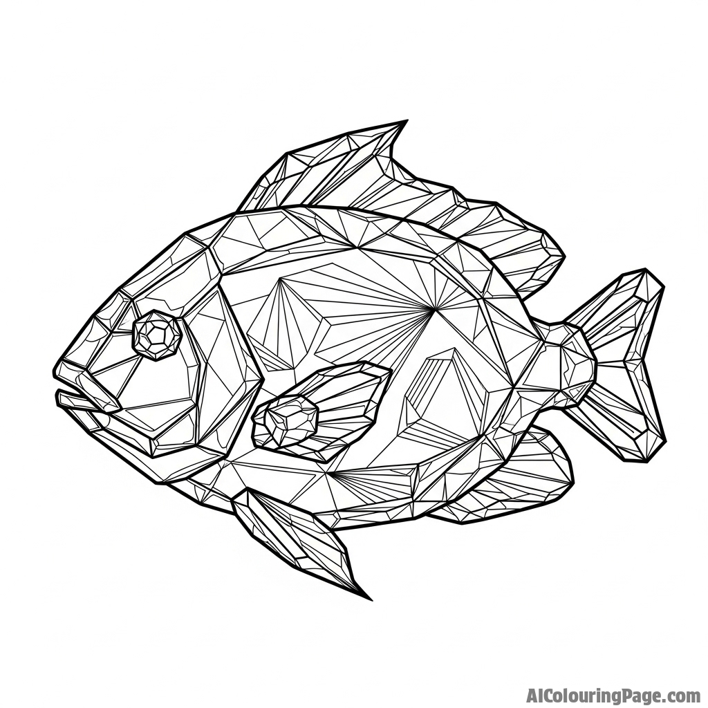 A fish made of crystal, refracting light into countless patterns.