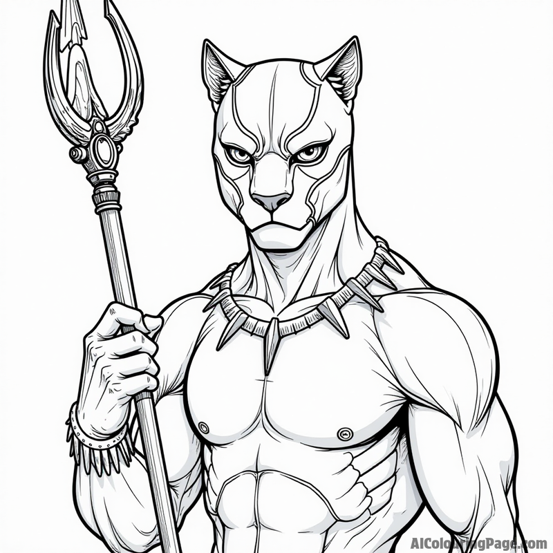 Black Panther with a staff