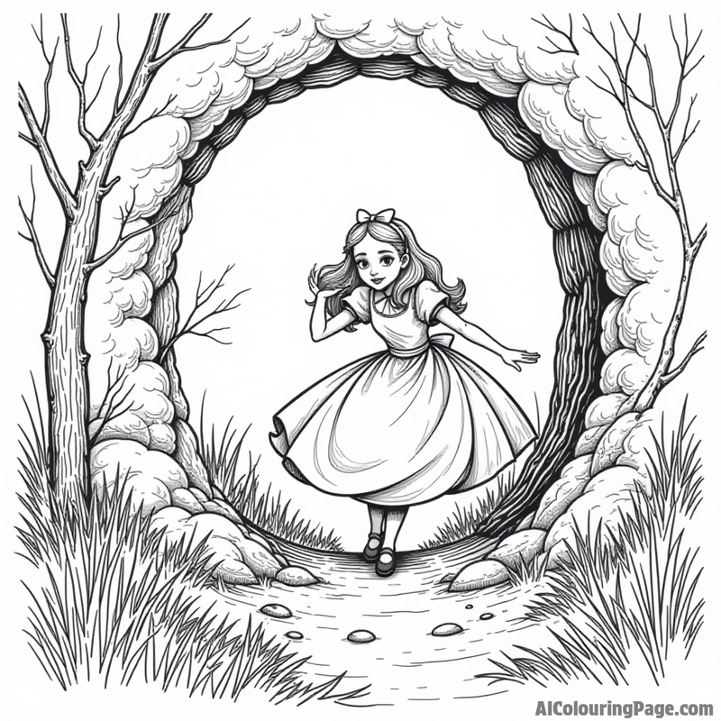 Alice falling down the rabbit hole