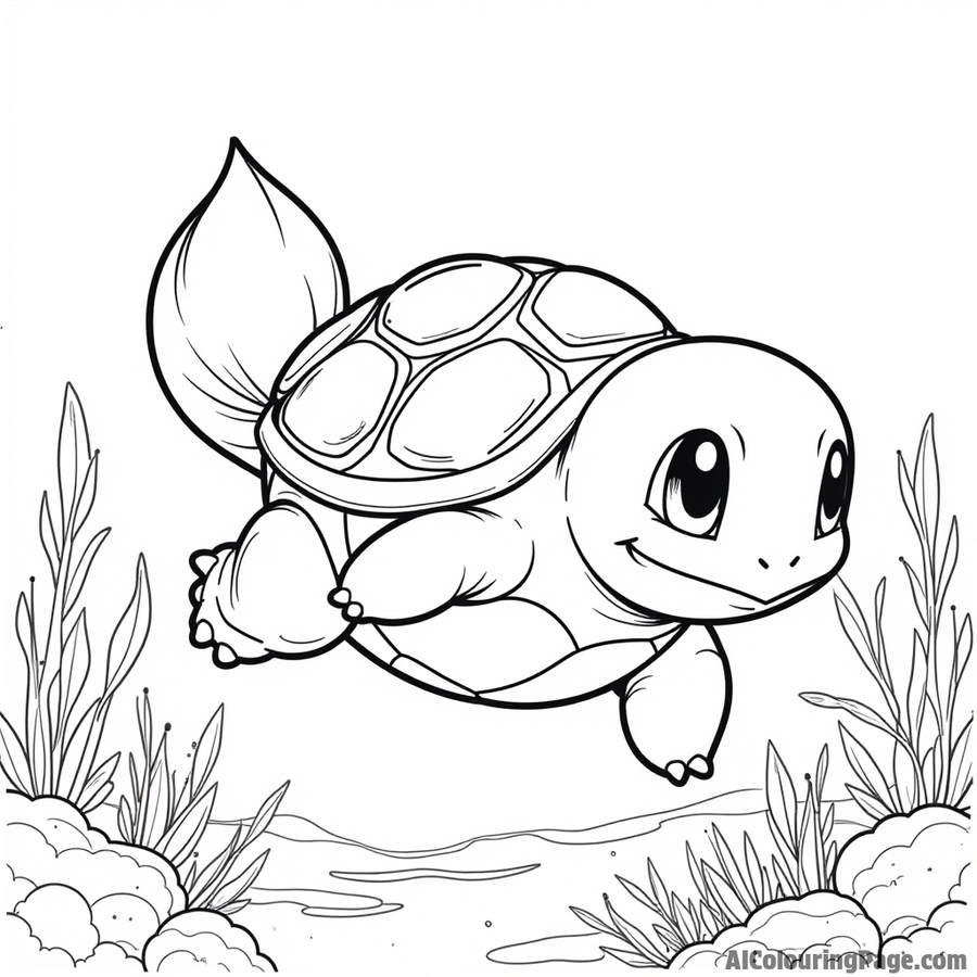 Squirtle swimming underwater