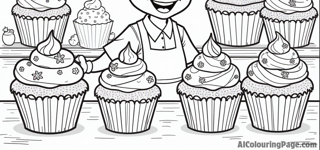 Free Cupcake Coloring Pages