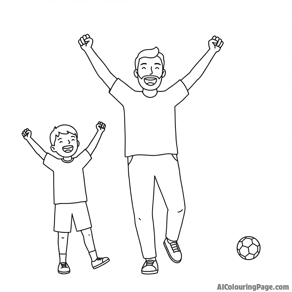 Father cheering at a child's sports game, enthusiastic support.