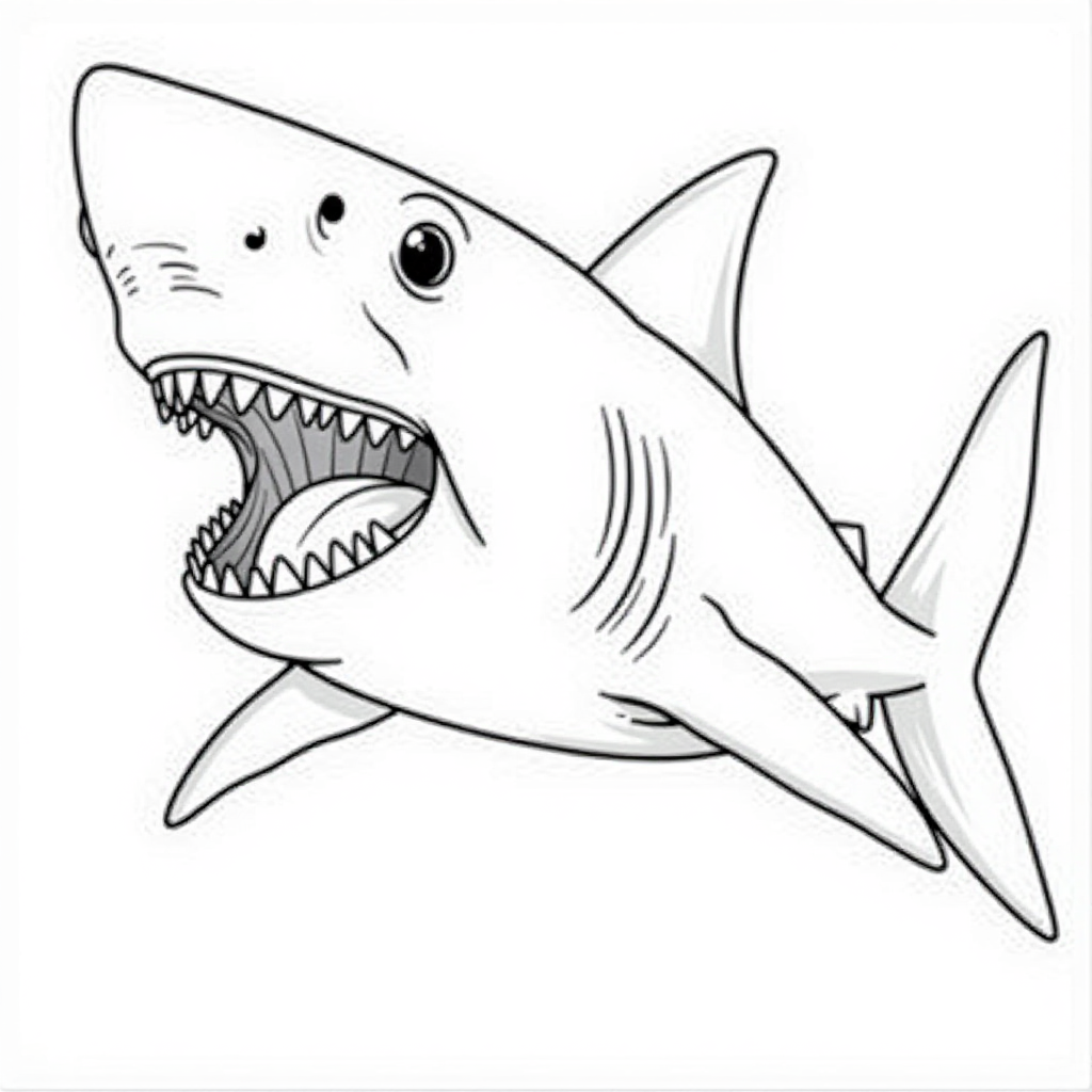 20 Prompts To Create Unique Shark Coloring Pages