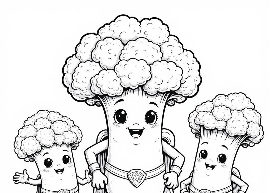 Free Broccoli Coloring Pages