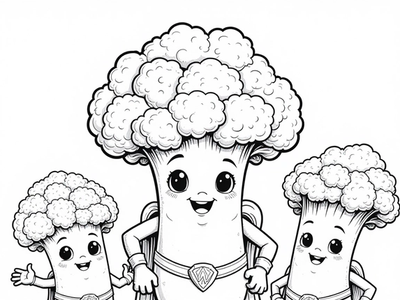 Free Broccoli Coloring Pages