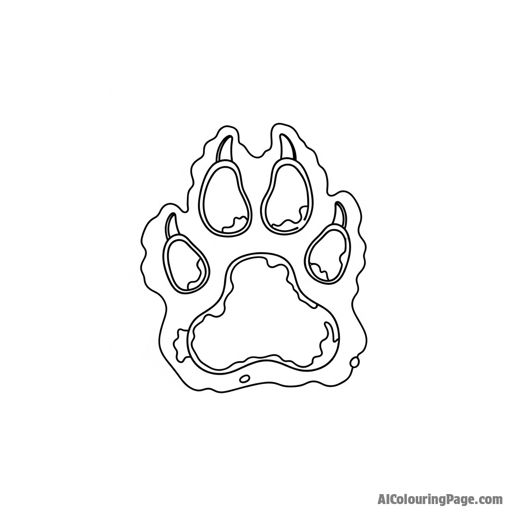 A capybara's paw print left in soft mud.