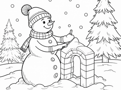 Winter Wonderland Coloring Fun: Snowmen, Owls, & Sledding Adventures!