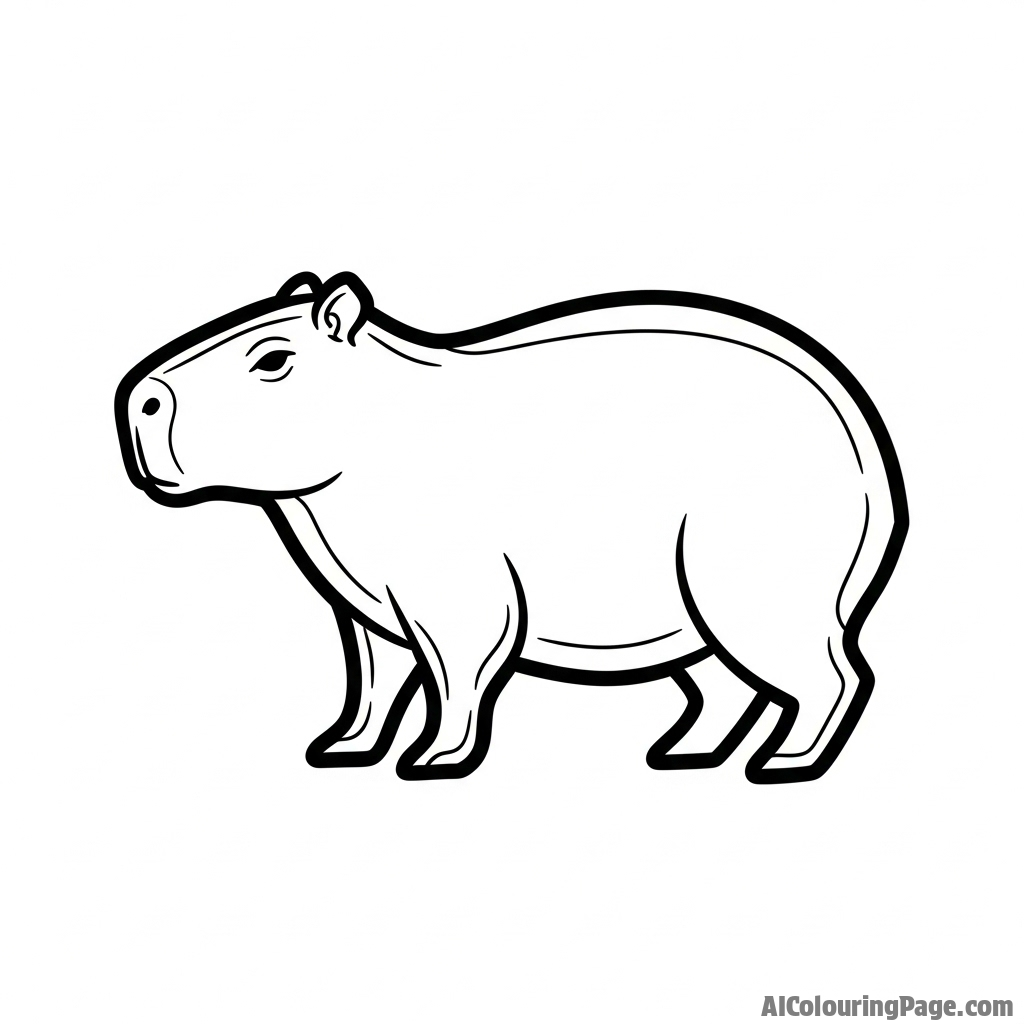 A capybara depicted in the style of an ancient cave painting.