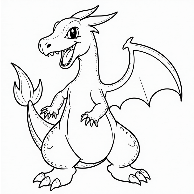 Charizard in a cartoon style