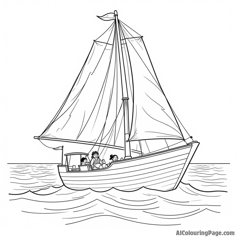 Moana sailing on the ocean