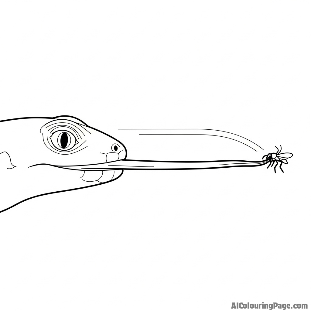 A slow-motion capture of a lizard's tongue striking its target.