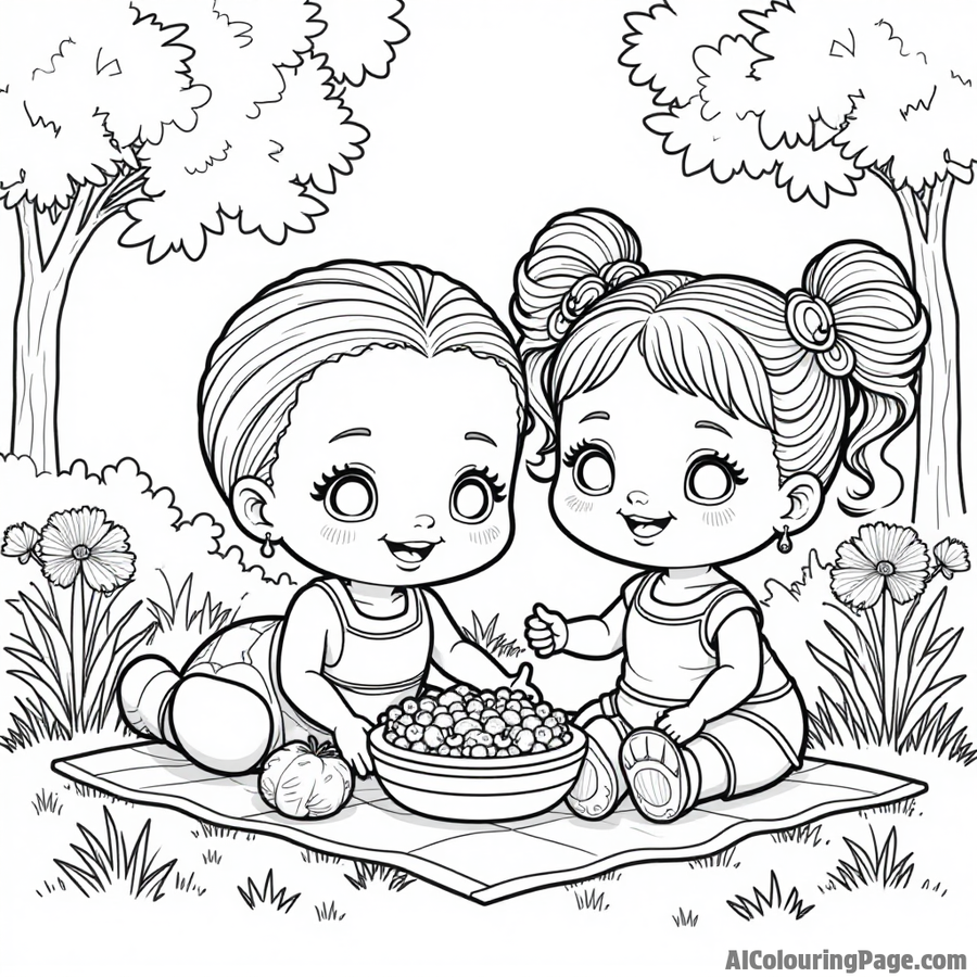 Bratz enjoying a picnic in the garden