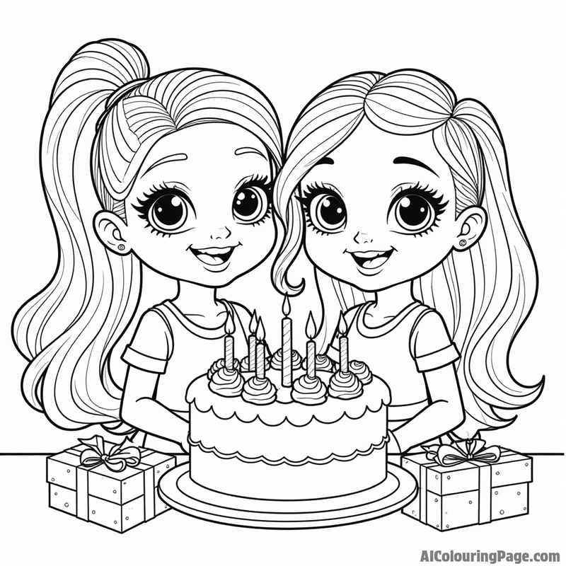 Bratz celebrating a birthday with cake and presents