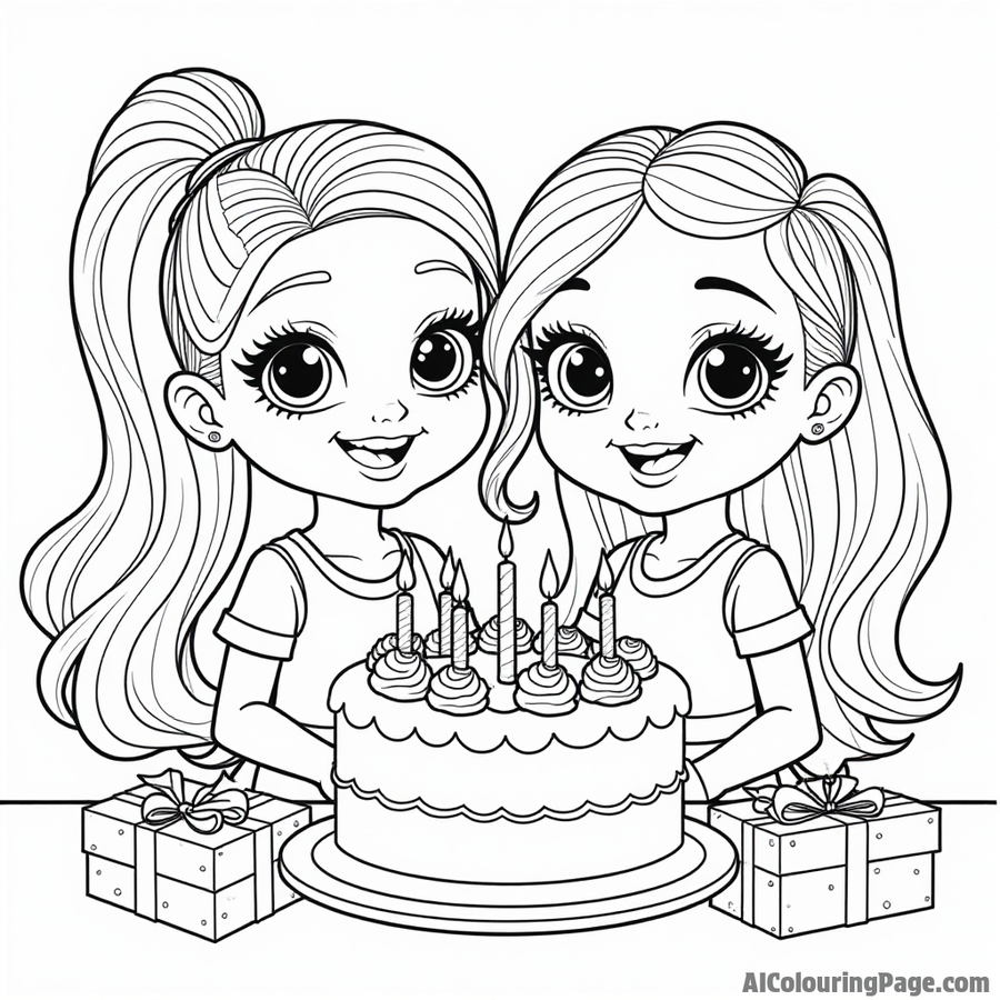 Bratz celebrating a birthday with cake and presents