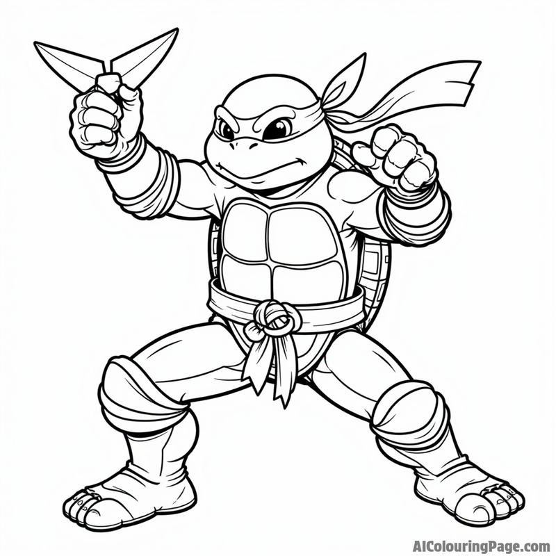 Ninja Turtle throwing a shuriken