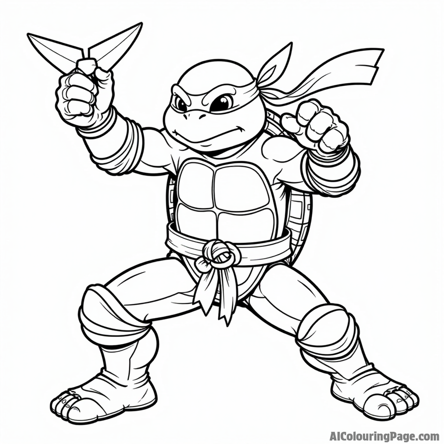 Ninja Turtle throwing a shuriken