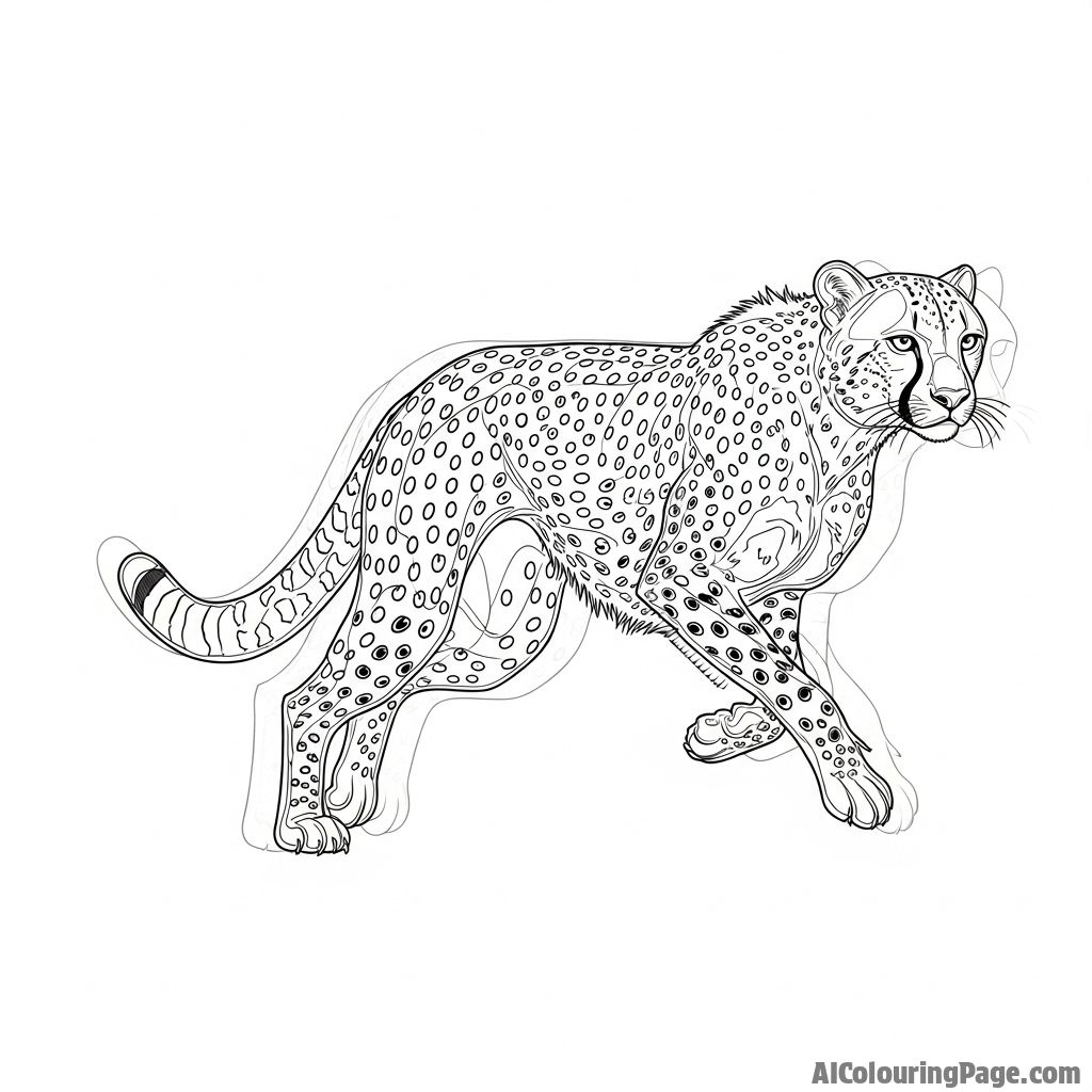 A study of a cheetah's form in motion, captured with a slow shutter speed to create a fluid, ghost-like image.