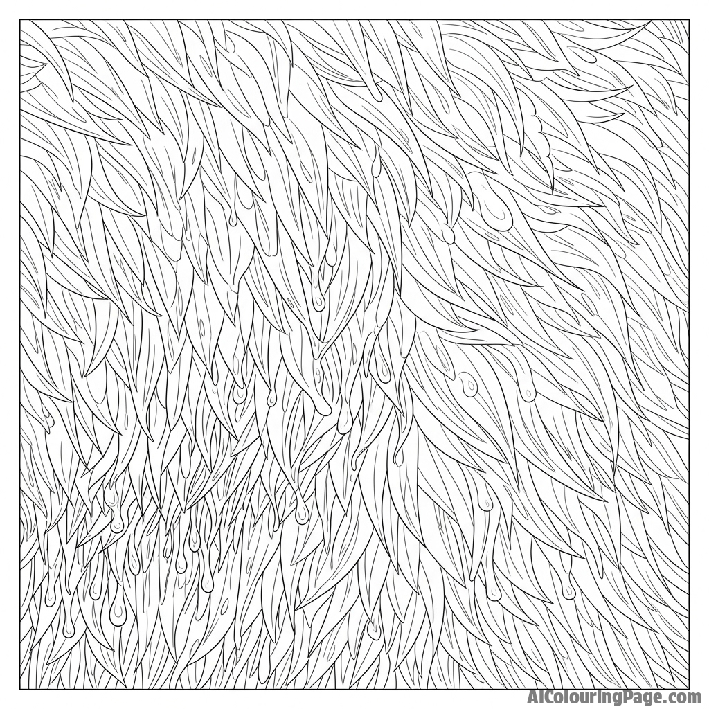 A macro photograph capturing the individual strands of a polar bear's wet fur.