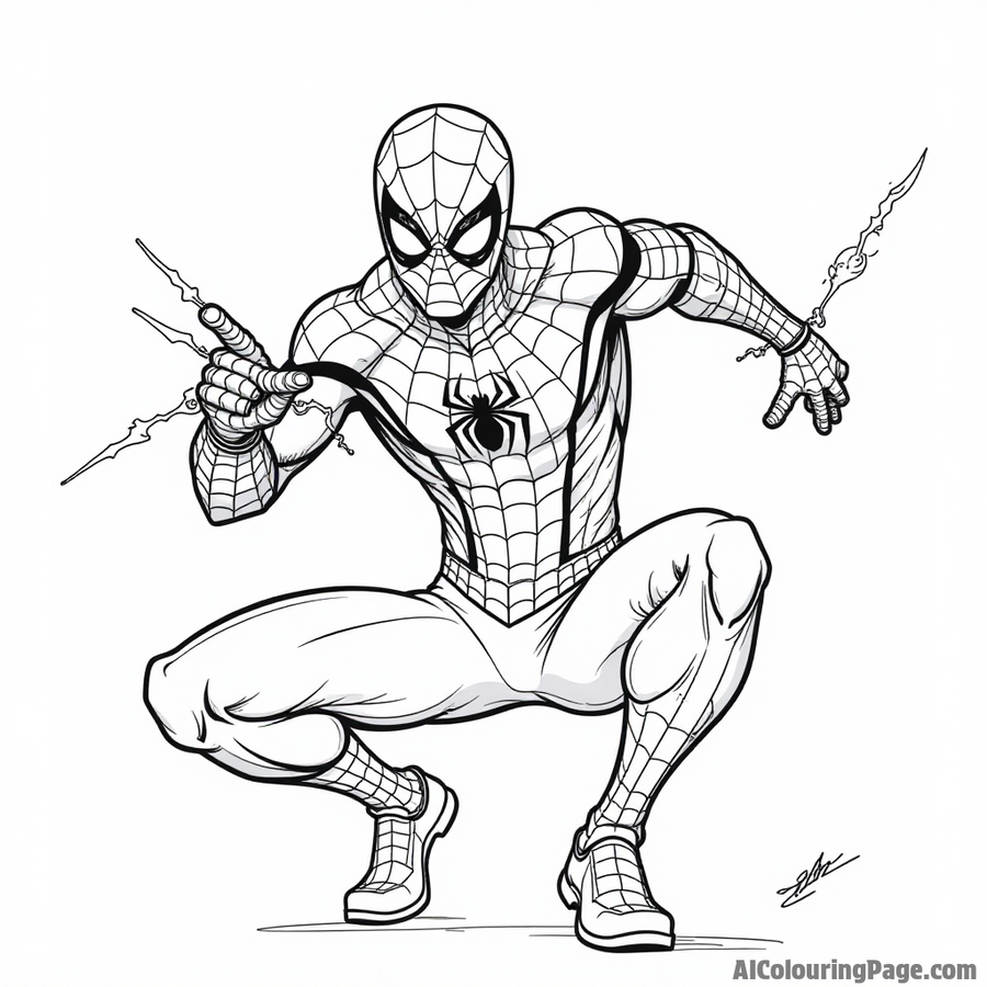 Spider-Man with his gadgets