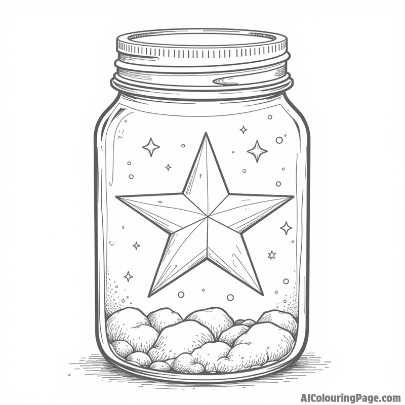 A twinkling star inside a glass jar