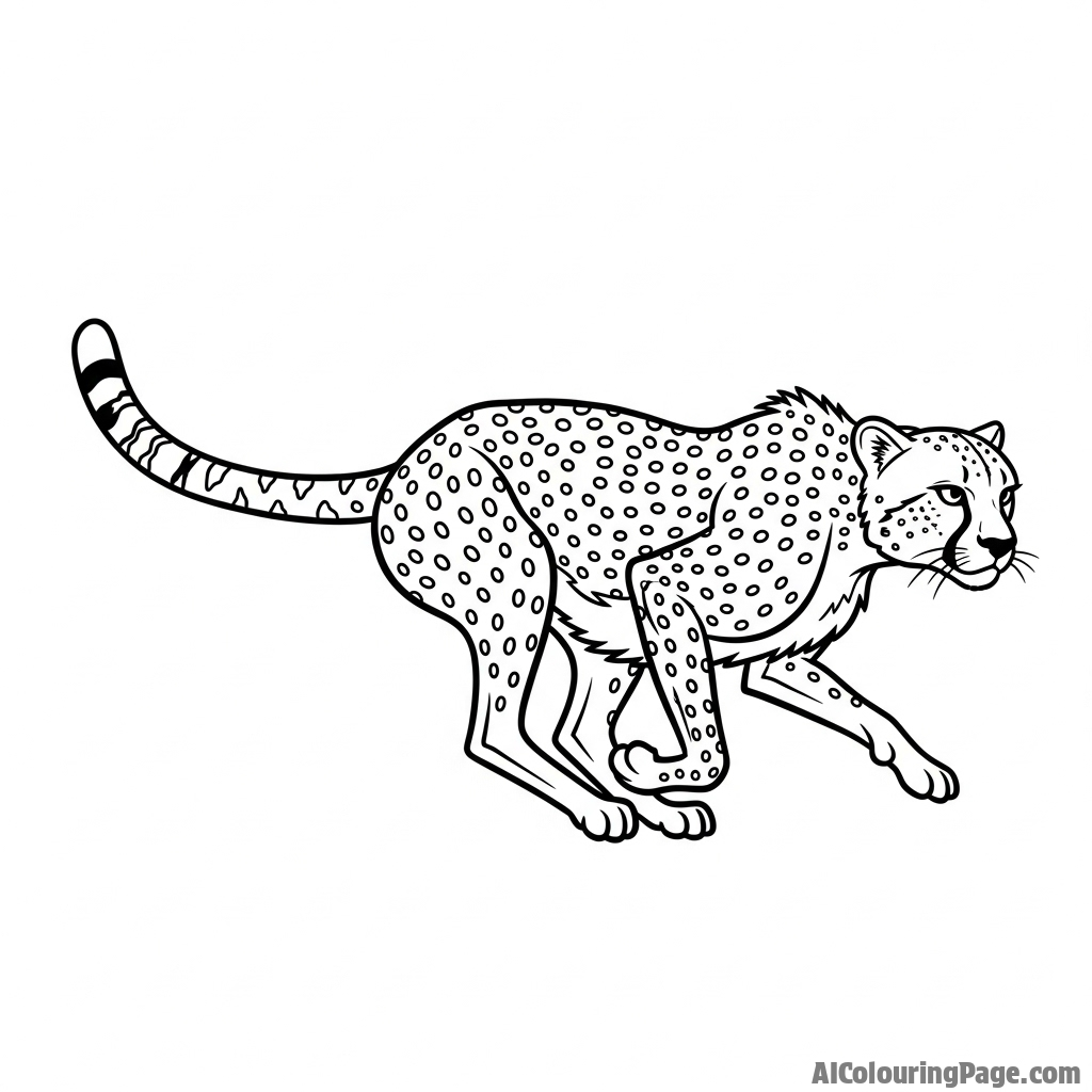 A cheetah at full sprint, a study of speed and focused intensity