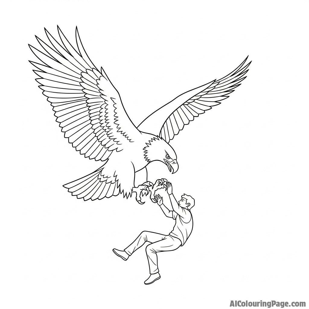 Eagle rescuing someone in danger.
