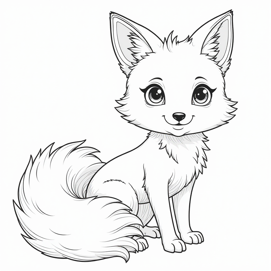 Anime fox with flowing fur