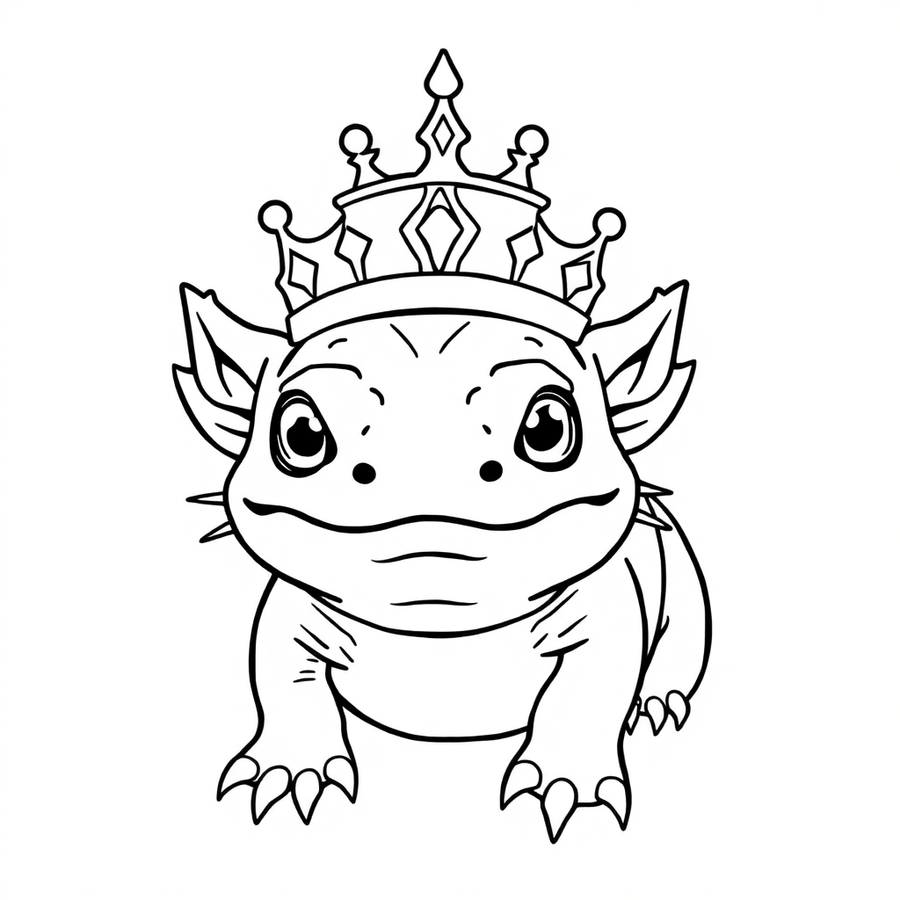 Axolotl wearing a crown