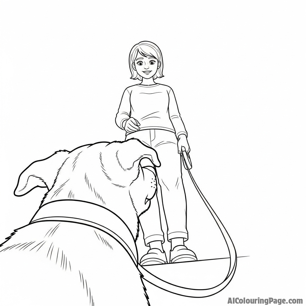 A photo from the dog's point-of-view, looking up at its owner.