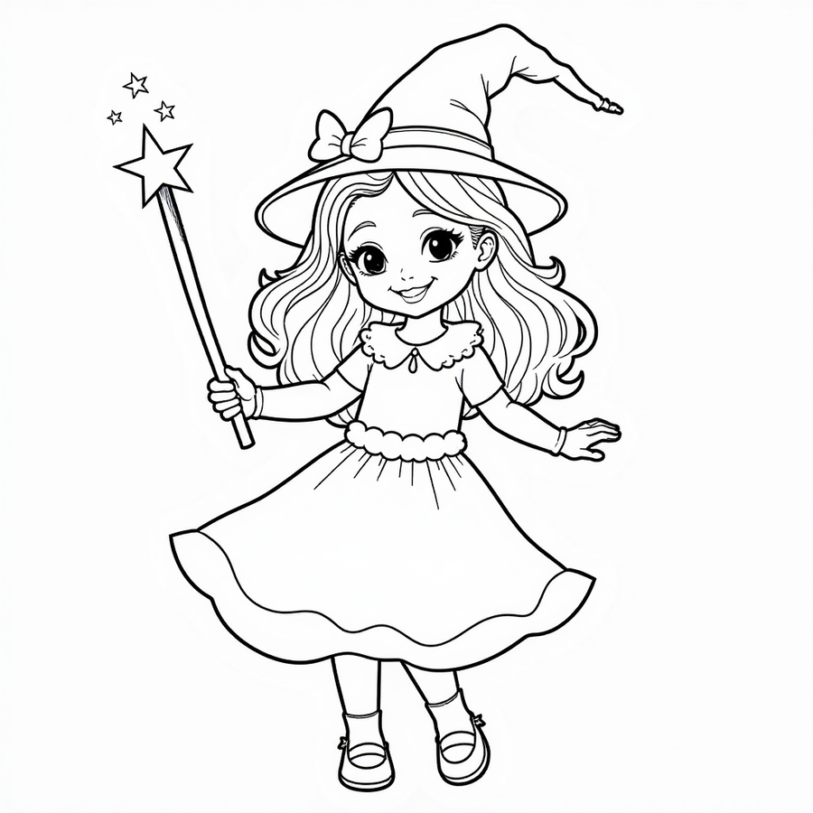 Magical girl holding a wand