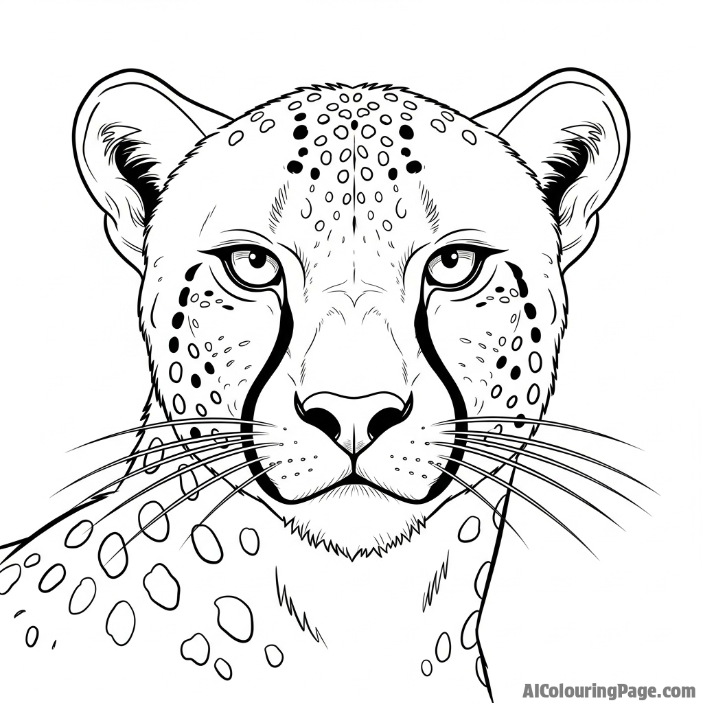A powerful portrait of a matriarch cheetah, her gaze filled with wisdom and experience.