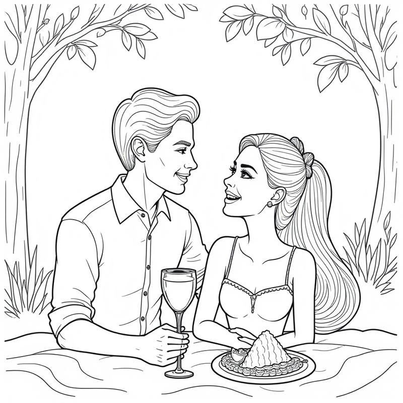 Barbie and Ken on a romantic picnic