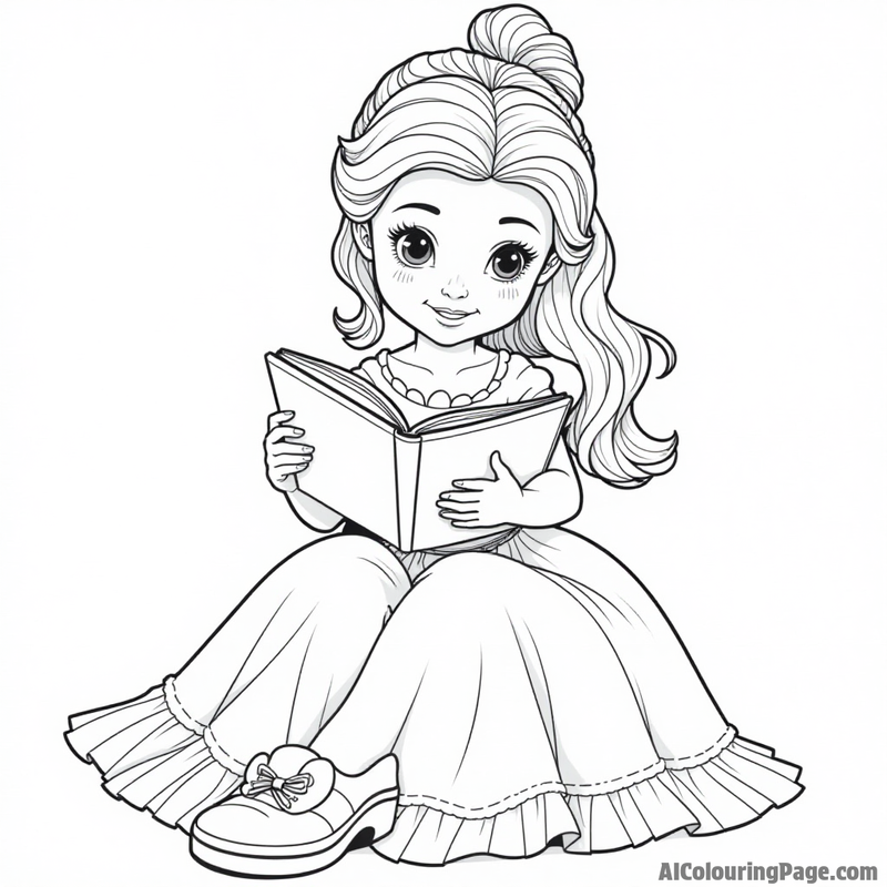 Belle reading a book