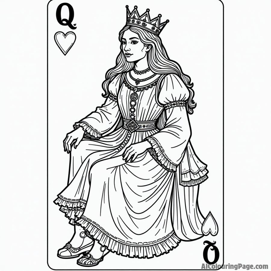 The Queen of Hearts' playing cards