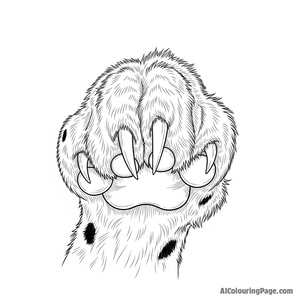 A detailed macro photograph of a cheetah's paw, showing its semi-retractable claws.