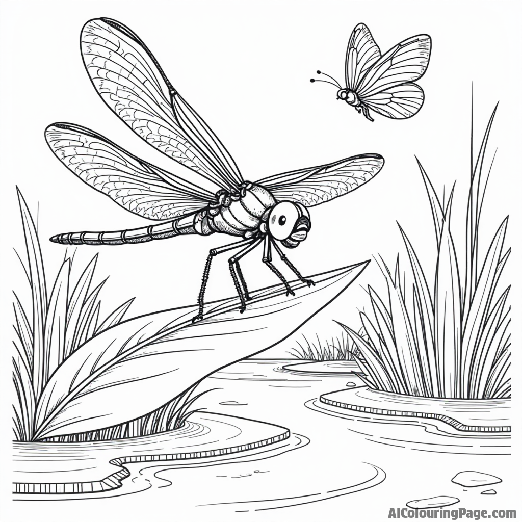 Free Dragonfly Coloring Pages