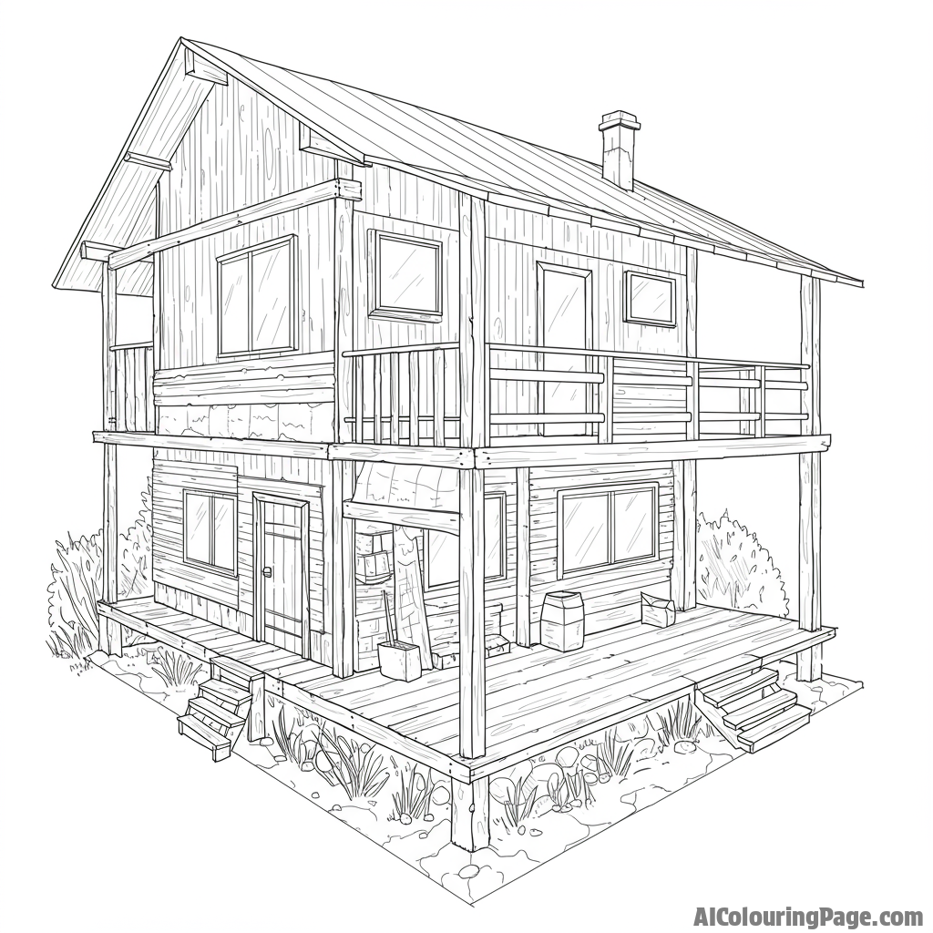 Sustainable home constructed with repurposed materials.