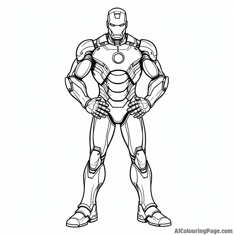 Iron Man standing with his hands on his hips