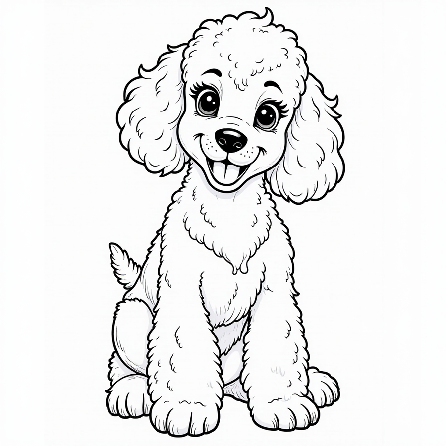 A friendly Poodle sporting a stylish haircut