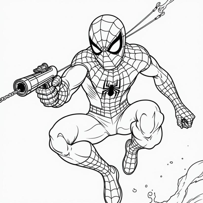 Spiderman web shooter coloring page